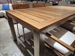 Teak Tuintafel Rechthoekig met Inox Poten - 240x100x75cm LBH