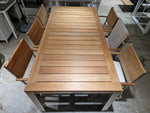 Teak Tuintafel Rechthoekig met Inox Poten - 240x100x75cm LBH