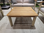 Forza Lounge Sofaset Alu Frame Sand + Teak Natural Armleuning - Kussens Serval Light Brown Olefin 370