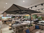 Zweefparasol Jardinico Marbella T2 300 x 300cm Doek Antraciet + Graniet Voet 120KG Grijs