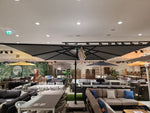 Zweefparasol Jardinico Marbella T2 300 x 300cm Doek Antraciet + Graniet Voet 120KG Grijs