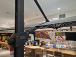 Zweefparasol Jardinico Marbella T2 300 x 300cm Doek Antraciet + Graniet Voet 120KG Grijs