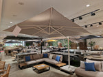 Zweefparasol Jardinico Marbella T2 300 x 300cm Doek Lichtgrijs + Graniet Voet 120KG Grijs