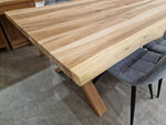 Teak Interieurtafel Alami Rechthoekig 180 x 100cm Naturel Boomstam met X-Poten