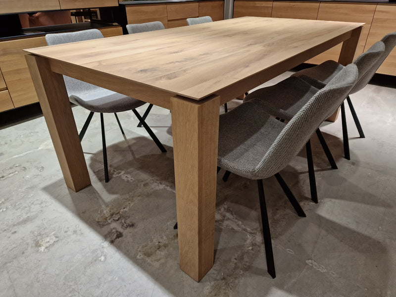 Eik Interieurtafel Slice Rechthoekig 200 x 100cm Naturel Verfijnd met Blokpoten