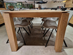 Eik Interieurtafel Slice Rechthoekig 200 x 100cm Naturel Verfijnd met Blokpoten