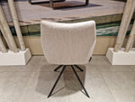 Eetkamerstoel Kinto op Draaivoet - Stof Alpine Naturel 01 - Zwarte Poten