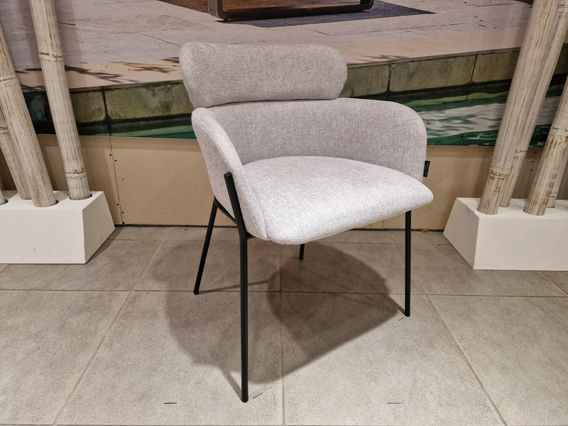 Interieurstoel Lido - Stof Light Grey - Zwarte Poten Metaal
