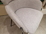 Interieurstoel Lido - Stof Light Grey - Zwarte Poten Metaal