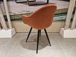 Eetkamerstoel Forli - Velvet Rust - Zwarte Poten Metaal