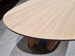 Eiken Salontafel Keivorm 80 x 40cm Naturel met 3 Eiken Poten