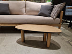 Eiken Salontafel Keivorm 80 x 40cm Naturel met 3 Eiken Poten
