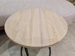 Eiken Salontafel Fyra Rond diameter 40cm Grijs met Zwart Onderstel