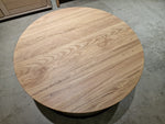 Eik Salontafel Theo Rond diameter 90cm Naturel met Zwart Metalen Onderstel