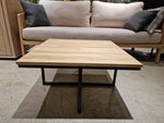 Eik Salontafel Tygo Vierkant 70 x 70cm Naturel met Zwart Metalen Onderstel