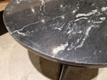 Marmer Salontafel Rond 60cm Zwart met Zwart Metalen Onderstel