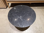 Marmer Salontafel Rond 70cm Zwart met Zwart Metalen Onderstel