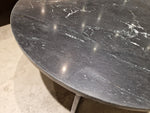 Marmer Salontafel Rond 70cm Zwart met Zwart Metalen Onderstel