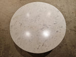 Marmer Carrara Salontafel Rond 70cm Wit met Zwart Metalen Onderstel