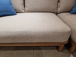 Salvador Hoeklounge - Acacia Light Teak Look - Alu Rugleuning Sand - Kussens Serval Light Brown Olefin 370 - Luxury Lounge