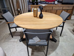 Teak Tuintafel Omnigo Rond Dia 150 cm x H75 cm Frame Alu Charcoal