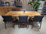 Teak Tuintafel Orlando Rechthoekig 220 x 100 cm Alu Frame Charcoal