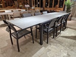 Alu Tuintafel Uitschuifbaar Lissabon Charcoal Mat 220-330 cm x 106 cm - Top Keramiek op glas Licht Grijs