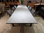 Alu Tuintafel Uitschuifbaar Lissabon Charcoal Mat 220-330 cm x 106 cm - Top Keramiek op glas Licht Grijs