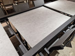 Alu Tuintafel Uitschuifbaar Lissabon Charcoal Mat 220-330 cm x 106 cm - Top Keramiek op glas Licht Grijs