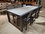 Alu Tuintafel Uitschuifbaar Lissabon Charcoal Mat 220-330 cm x 106 cm - Top Keramiek op glas Licht Grijs