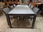 Alu Tuintafel Uitschuifbaar Lissabon Charcoal Mat 220-330 cm x 106 cm - Top Keramiek op glas Licht Grijs