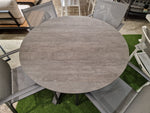 Volkern Tuintafel Orbital Rond Dia 120 cm x H75 cm in Forest Grey - Alu Frame in Charcoal