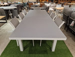 Alu Tuintafel Uitschuifbaar Garda White Mat + Glas Top Light Grey - 220 - 280 x 100 cm