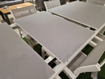 Alu Tuintafel Uitschuifbaar Garda White Mat + Glas Top Light Grey - 220 - 280 x 100 cm
