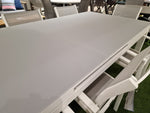 Alu Tuintafel Uitschuifbaar Garda White Mat + Glas Top Light Grey - 220 - 280 x 100 cm