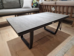 Alu Lounge Set Liv Right 267cm x 208cm x H95cm - Charcoal Frame + Valencia Coffee Table 105cm x 60cm x H45cm Charcoal Frame