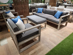 Hamilton Teak Lounge 3-zit + 2x 1-zit Club + Salontafel - Instant Grey Brushed
