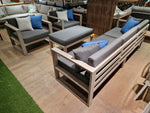 Hamilton Teak Lounge 3-zit + 2x 1-zit Club + Salontafel - Instant Grey Brushed