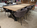 Eik Interieurtafel Rechthoek Afgeschuind 260 x 100cm Naturel - X-Poten Zwart Metaal