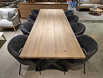Eik Interieurtafel Rechthoek Afgeschuind 260 x 100cm Naturel - X-Poten Zwart Metaal