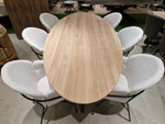 Eik Interieurtafel Rechthoek Afgeschuind 300 x 100cm Naturel - Spiderpoot Zwart Metaal