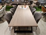 Eik Interieurtafel Rechthoekig 200 x 100cm Naturel Afgeschuind - U-Poten Zwart Metaal