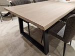 Eik Interieurtafel Rechthoekig 200 x 100cm Naturel Afgeschuind - U-Poten Zwart Metaal
