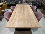 Eik interieurtafel Rechthoekig 260 x 100cm Naturel Afgeschuind - U-Poot Zwart Metaal