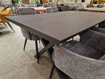 Eik interieurtafel Rechthoekig 160 x 100cm Wengé Afgeschuind - X-Poten Zwart Metaal