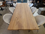 Eik interieurtafel Rechthoekig 260 x 100cm Naturel Afgeschuind - Spider Poot Zwart Metaal