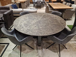 Keramische interieurtafel Rond Dia 150cm Recht - Alu Frame Antraciet mat