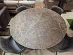 Keramische interieurtafel Rond Dia 150cm Recht - Alu Frame Antraciet mat