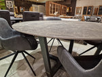Keramische interieurtafel Rond Dia 150cm Recht - Alu Frame Antraciet mat