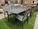 Keramische interieurtafel Deens Ovaal 220 x 110cm Marble Black Recht - Spiderpoot Zwart metaal